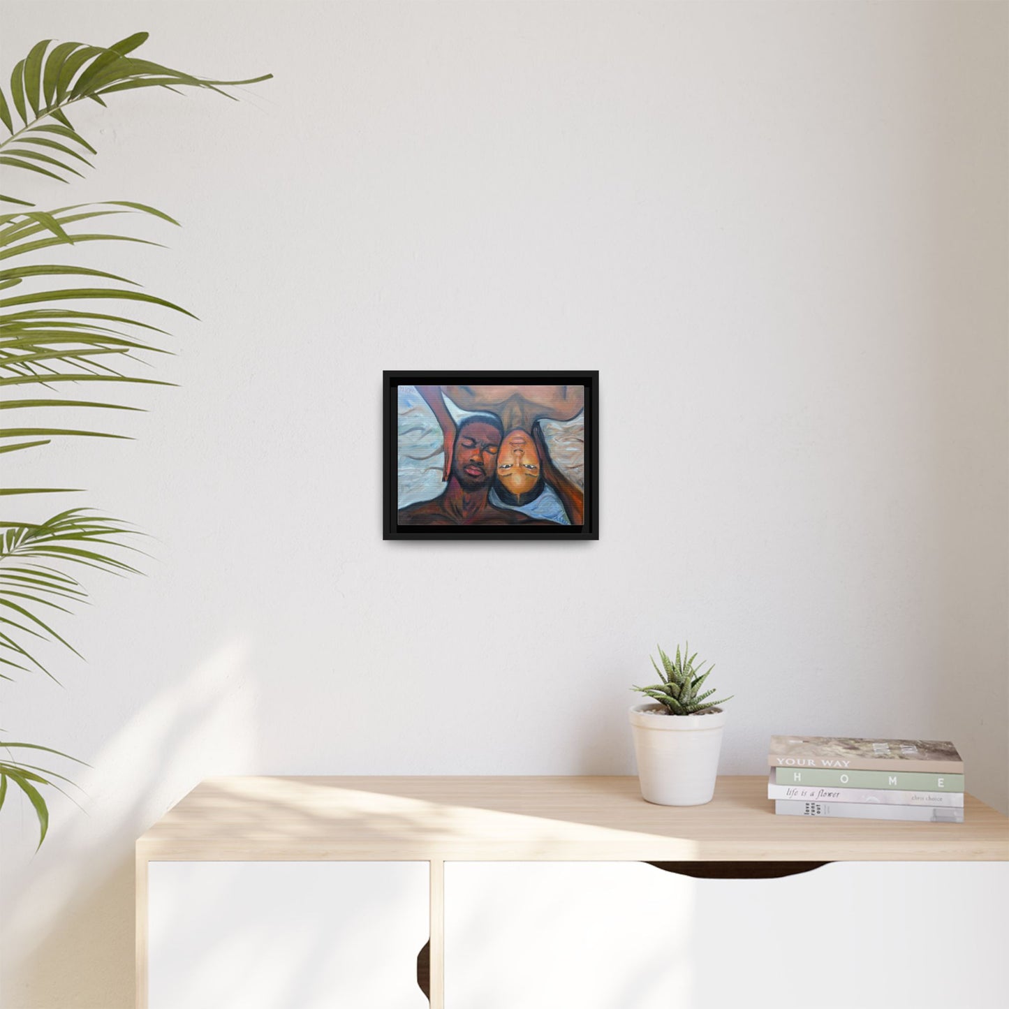 Framed Wall Art Print, Couples Art, Modern Home Decor, Romantic Artwork, Gift for Her, Bedroom Wall Decor