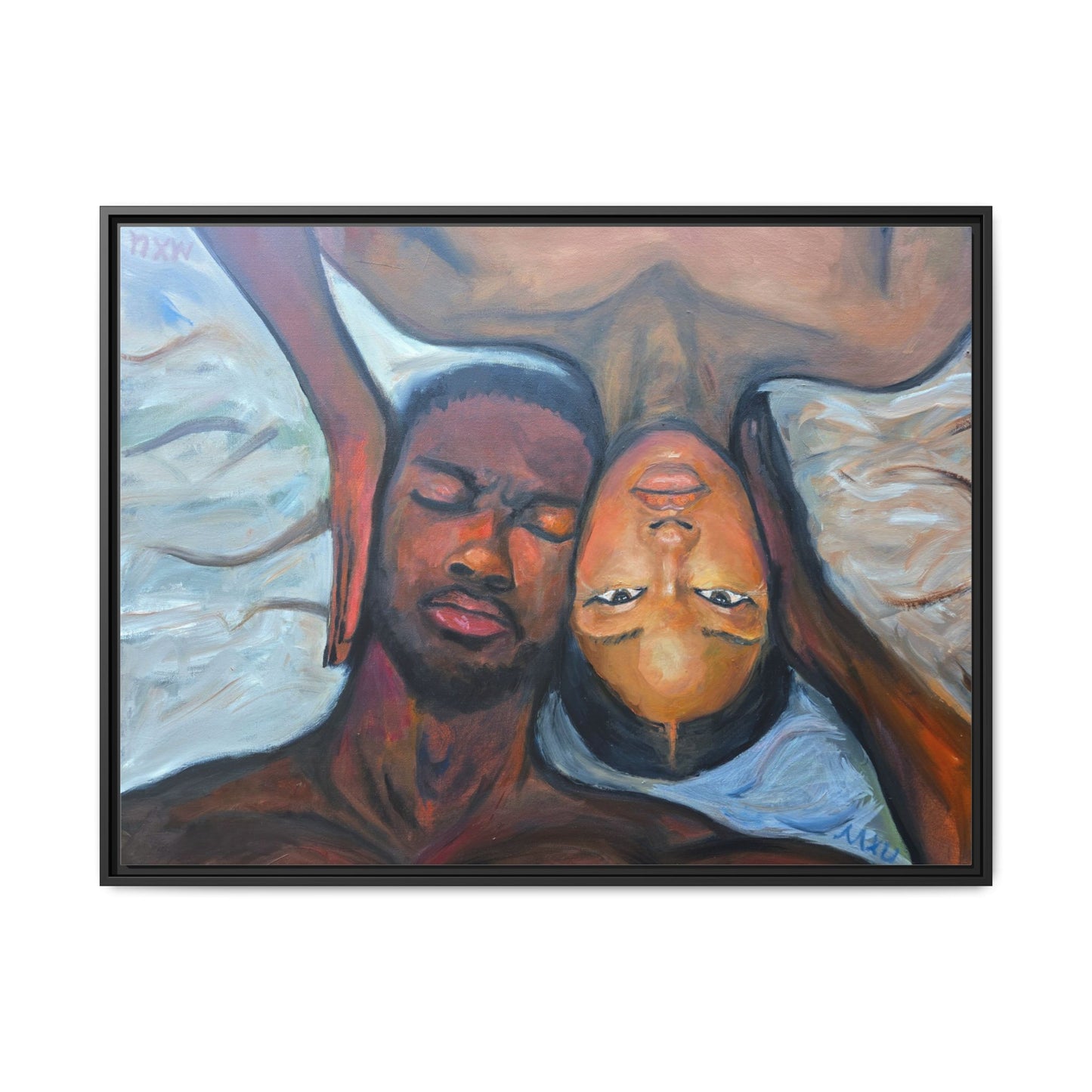 Framed Wall Art Print, Couples Art, Modern Home Decor, Romantic Artwork, Gift for Her, Bedroom Wall Decor