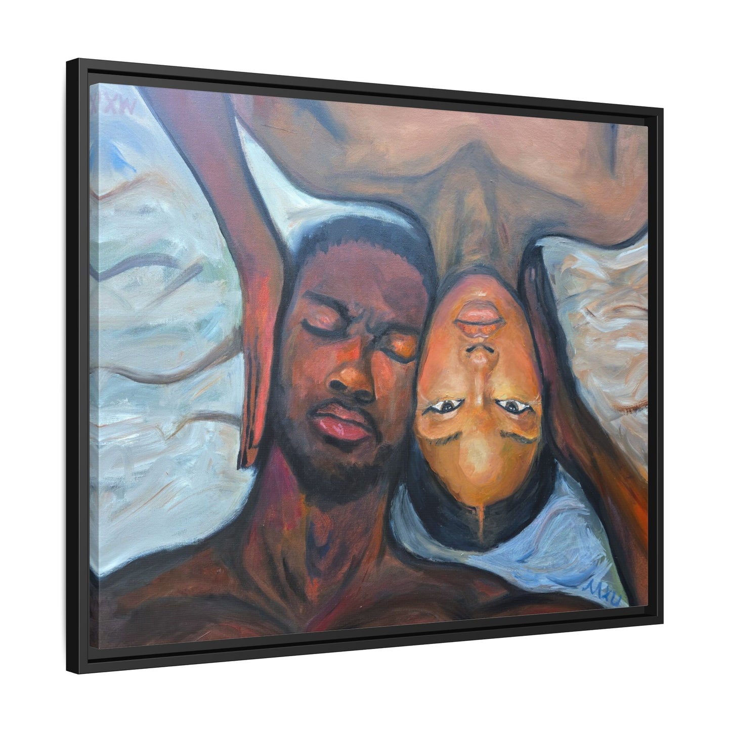 Framed Wall Art Print, Couples Art, Modern Home Decor, Romantic Artwork, Gift for Her, Bedroom Wall Decor
