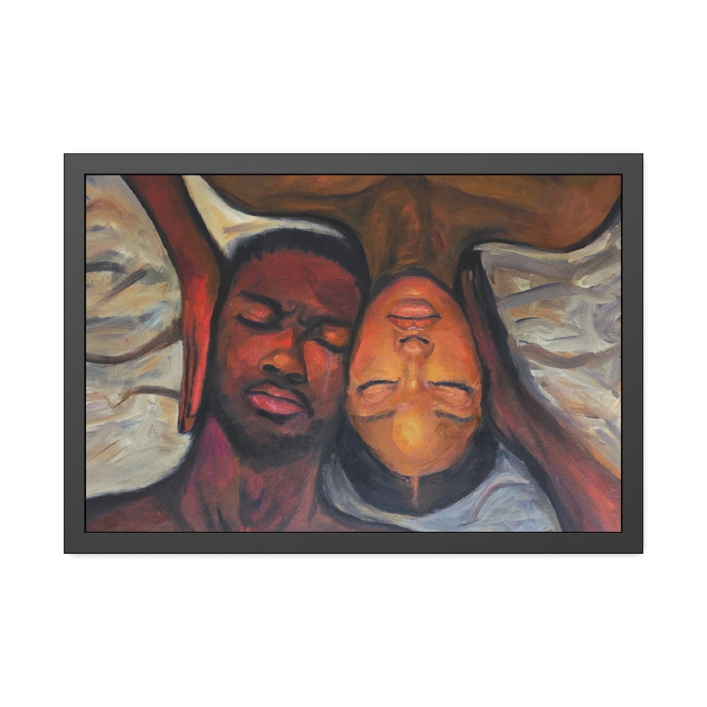 "Perspectives" Framed Wall Art, Black Couple Portrait, Home Decor, Unique Gift, Modern Art, Relationship Celebration