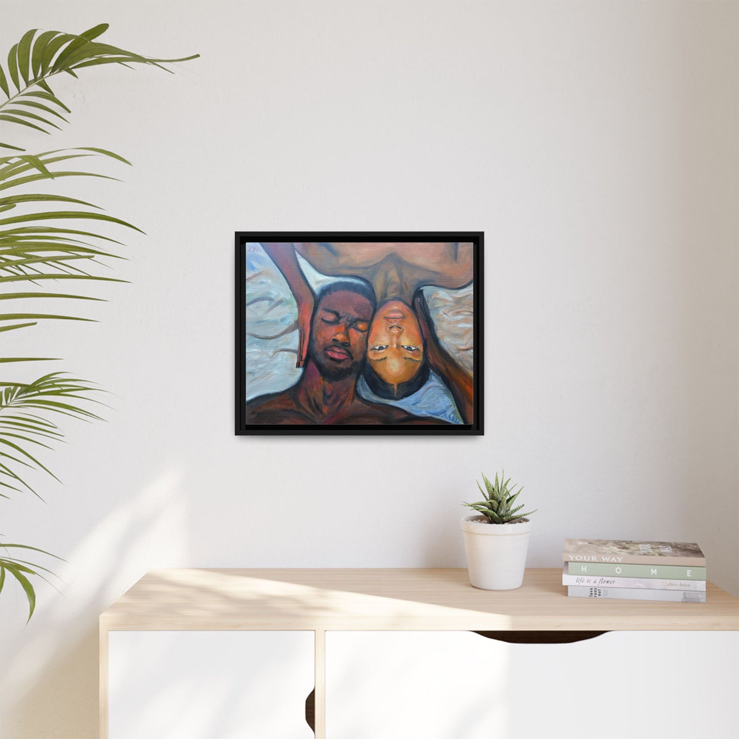 Framed Wall Art Print, Couples Art, Modern Home Decor, Romantic Artwork, Gift for Her, Bedroom Wall Decor