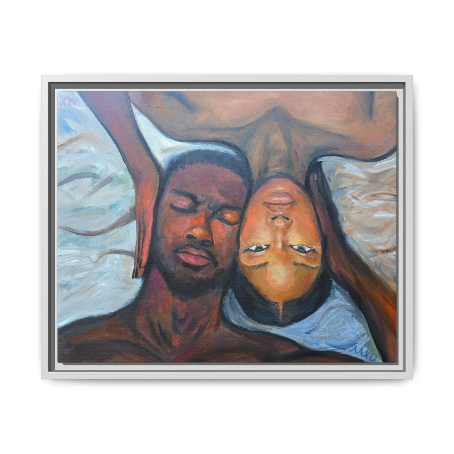 Framed Wall Art Print, Couples Art, Modern Home Decor, Romantic Artwork, Gift for Her, Bedroom Wall Decor