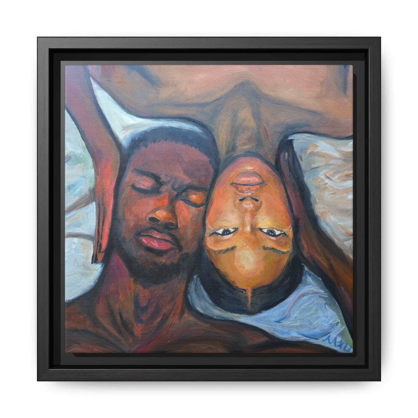 Framed Wall Art Print, Couples Art, Modern Home Decor, Romantic Artwork, Gift for Her, Bedroom Wall Decor