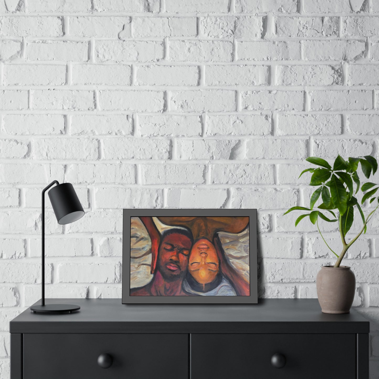 "Perspectives" Framed Wall Art, Black Couple Portrait, Home Decor, Unique Gift, Modern Art, Relationship Celebration