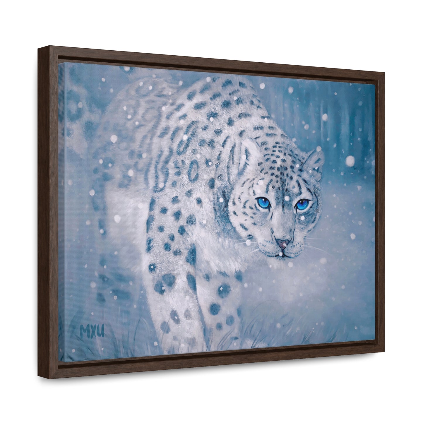 Snow Leopard | Framed Canvas Print | Fine Art Collectable