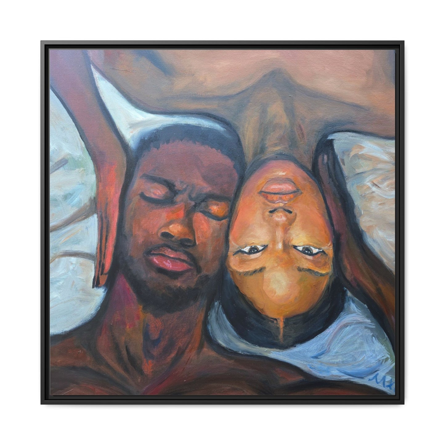 Framed Wall Art Print, Couples Art, Modern Home Decor, Romantic Artwork, Gift for Her, Bedroom Wall Decor