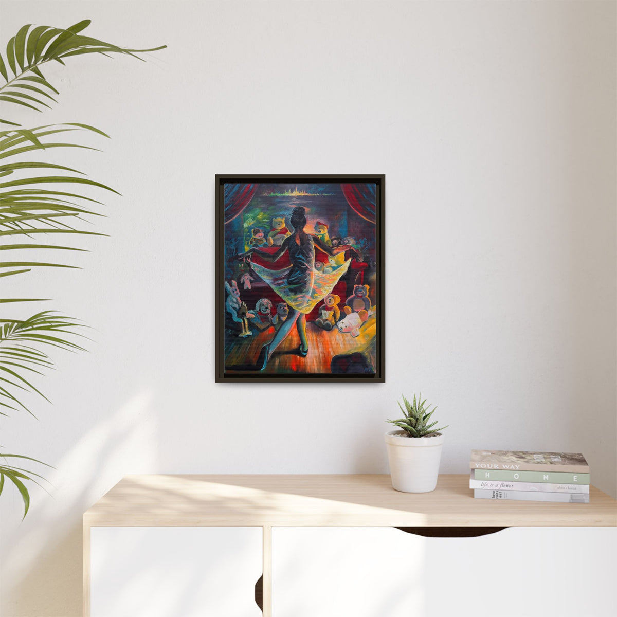 Ballerina Painting, Matte Canvas, Framed (Multi-color)