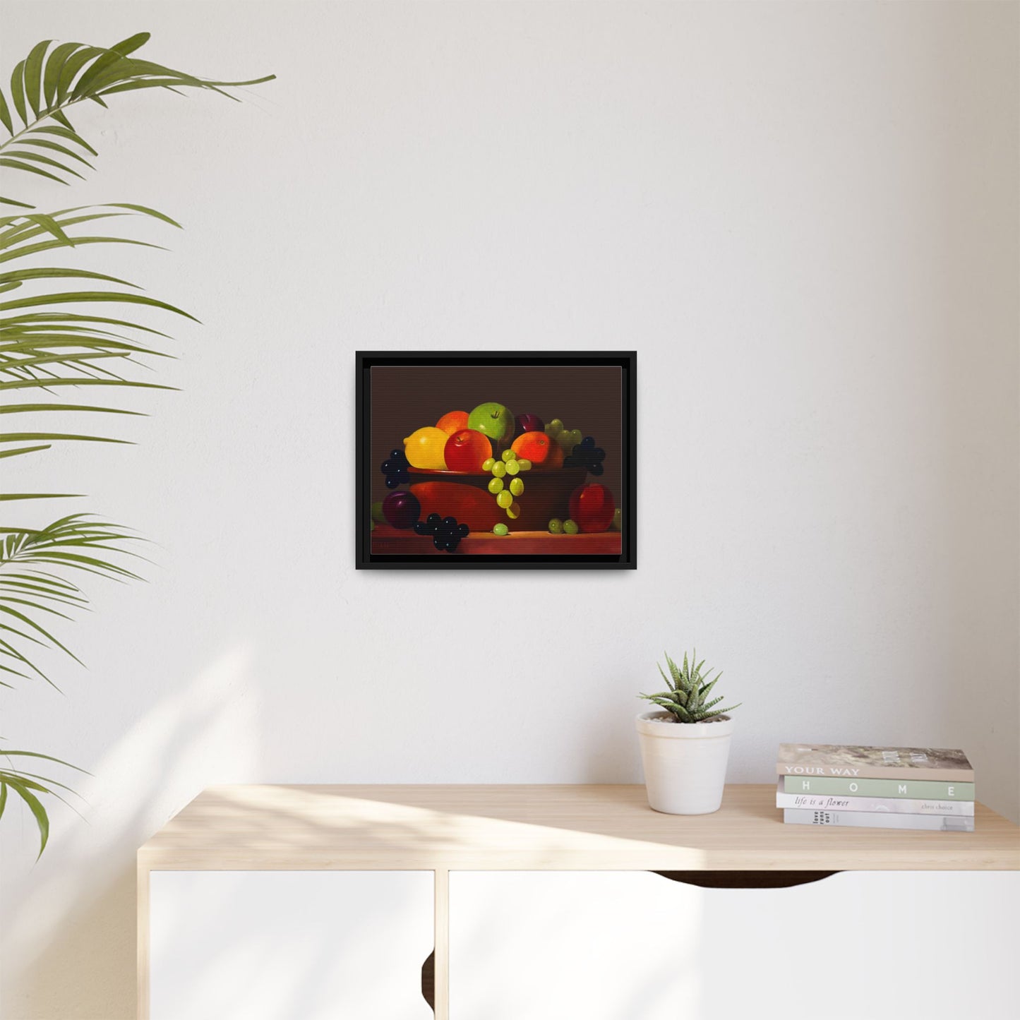 Fruit Basket PAINTING Matte Canvas, Framed (Multi-color)