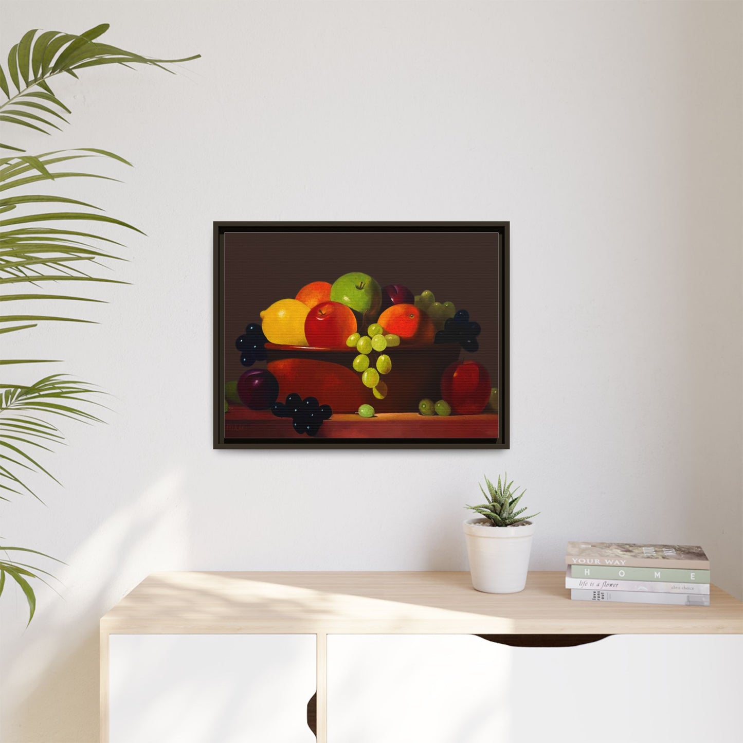 Fruit Basket PAINTING Matte Canvas, Framed (Multi-color)