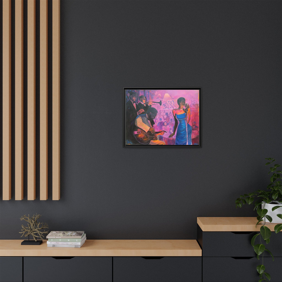 Fine Art Music Painting, Matte Canvas, Framed (Multi-color), Print