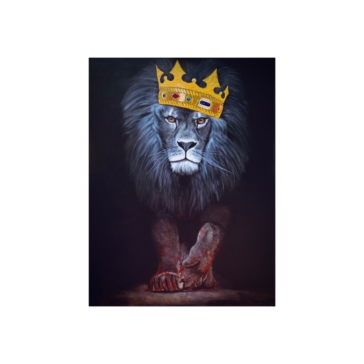 Regal Lion Art Print, Wall Decor, Animal Lovers Gift, Crowned Lion Poster, Bold Office Art, Unique Home Decor