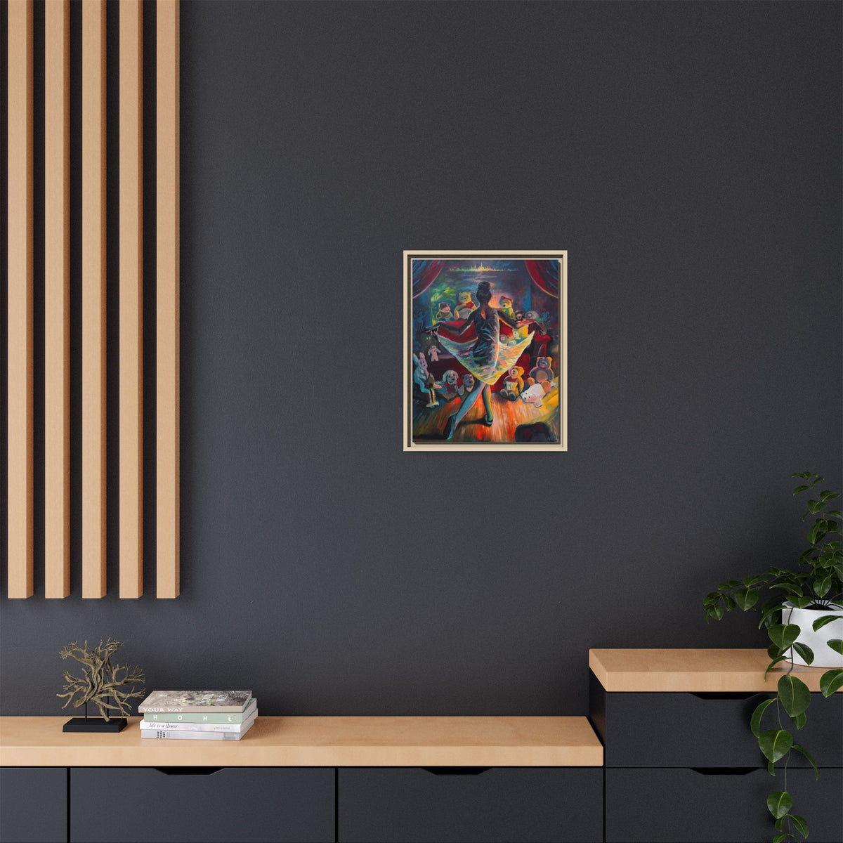 Ballerina Painting, Matte Canvas, Framed (Multi-color)