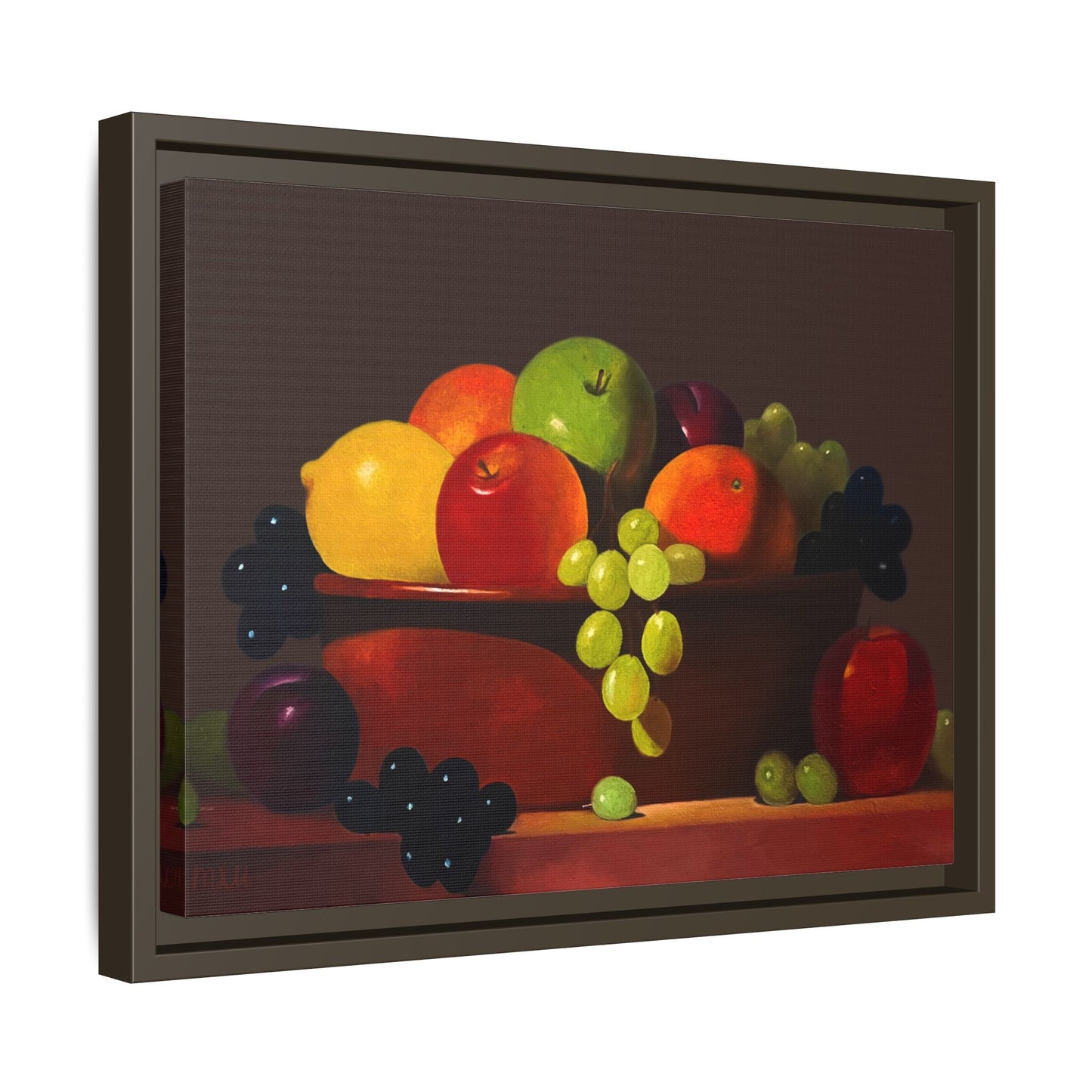 Fruit Basket PAINTING Matte Canvas, Framed (Multi-color)