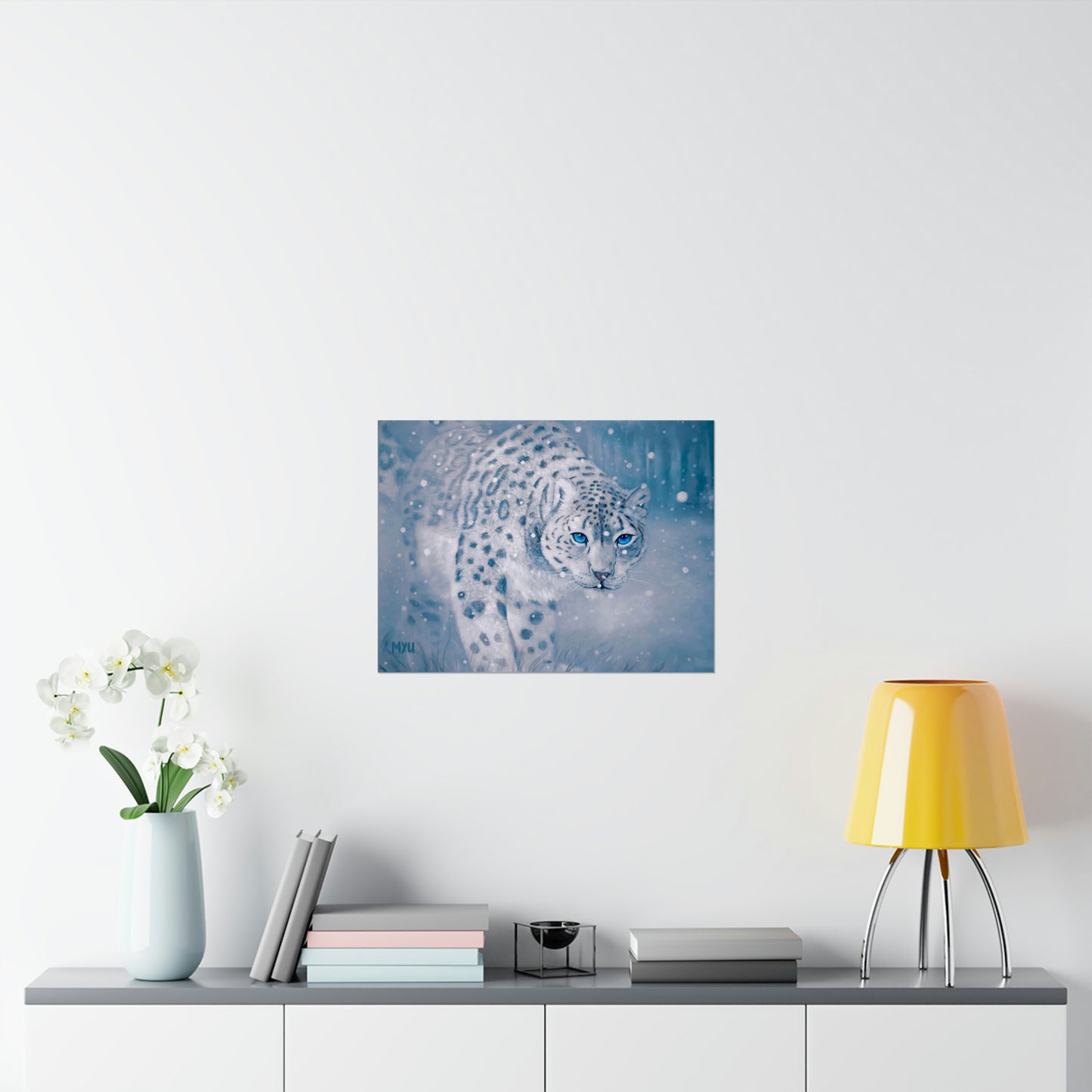 Snow Leopard Painting | Matte Horizontal Posters