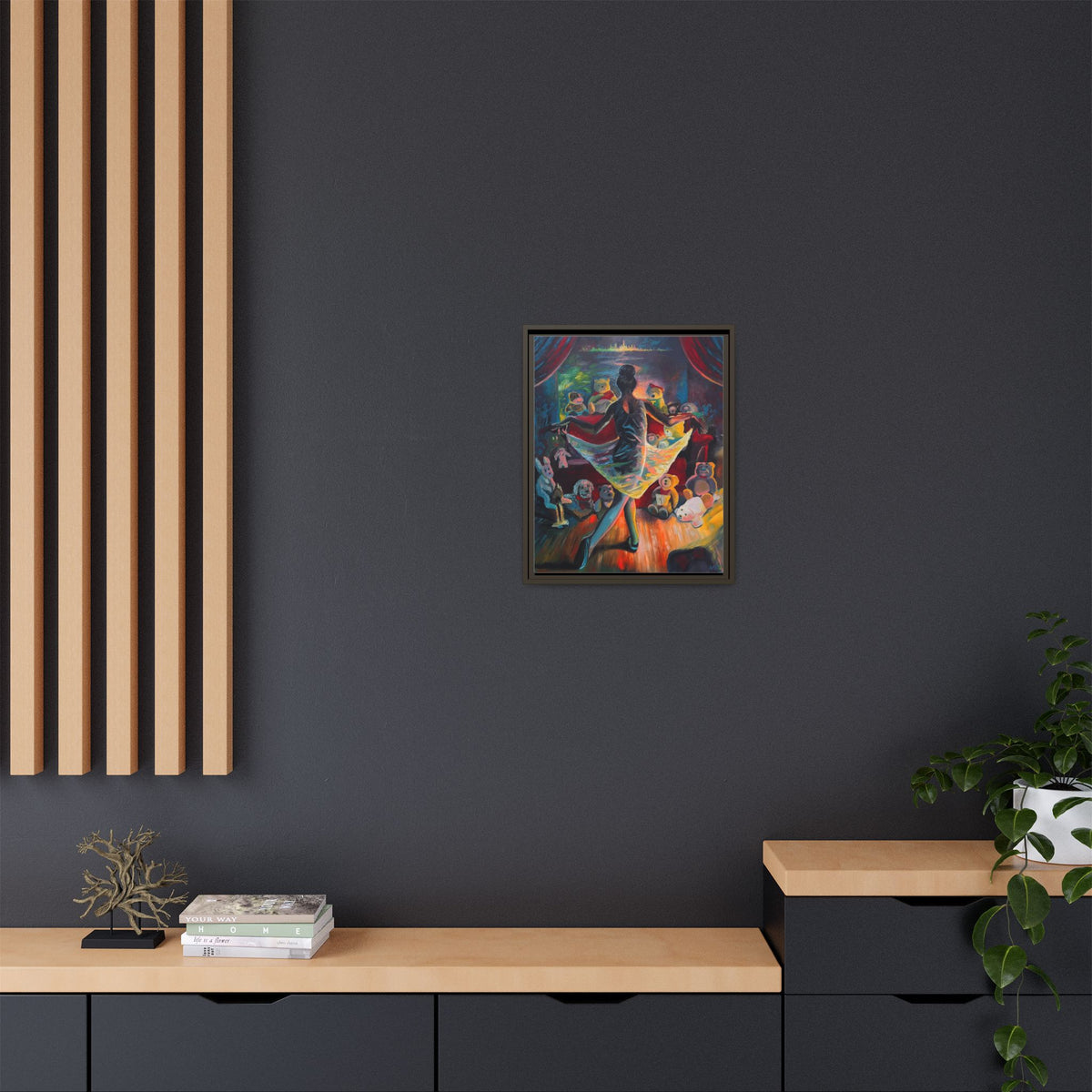 Ballerina Painting, Matte Canvas, Framed (Multi-color)
