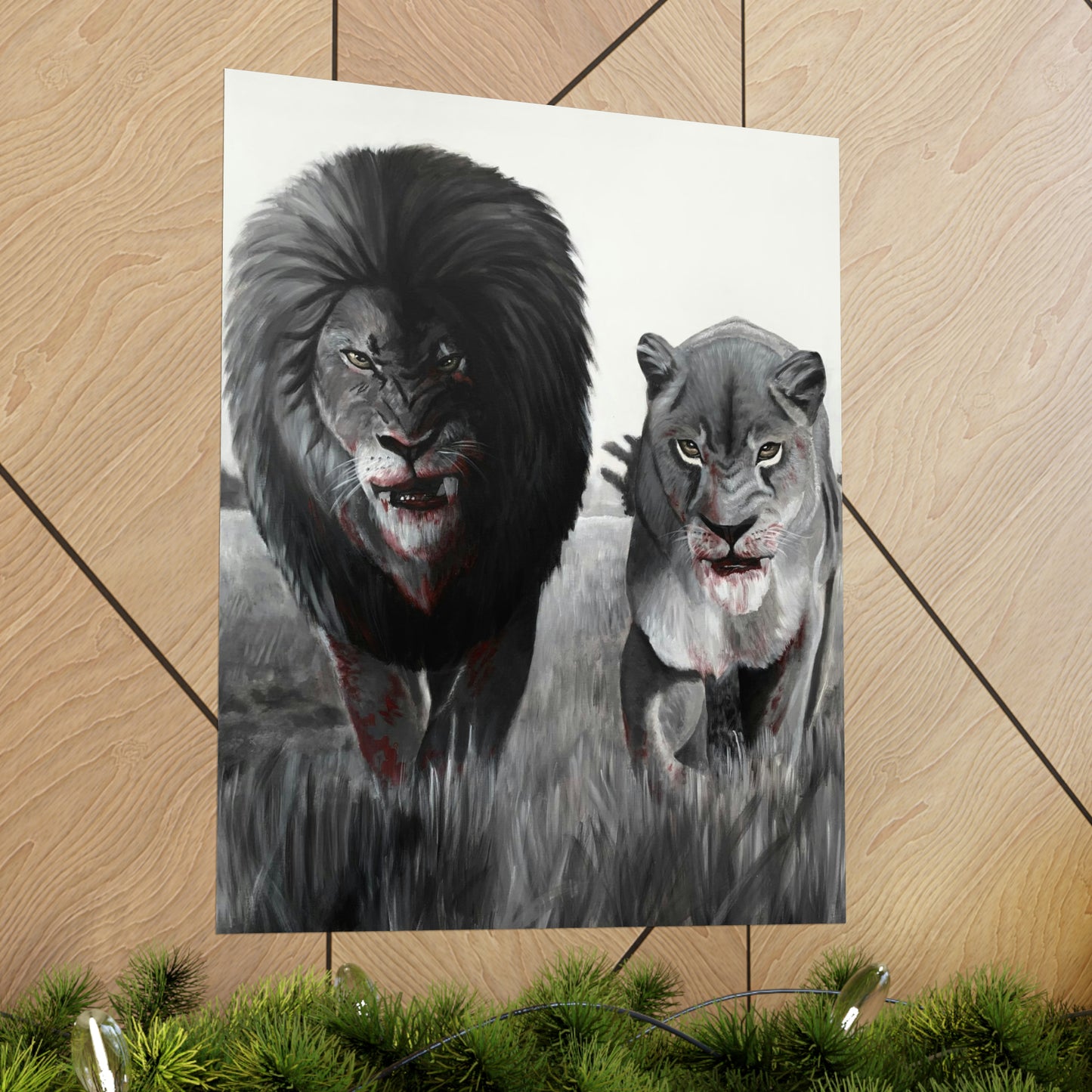 King and Queen lions Matte Vertical Posters