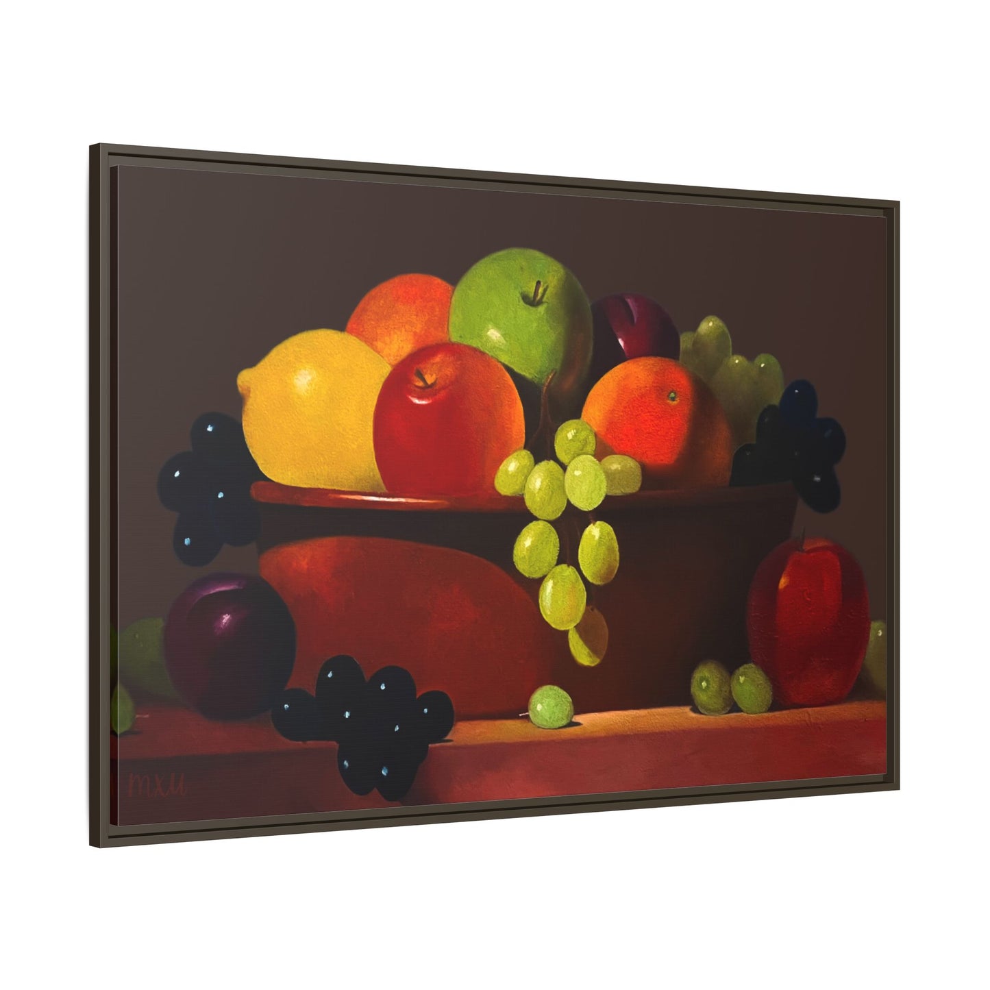 Fruit Basket PAINTING Matte Canvas, Framed (Multi-color)