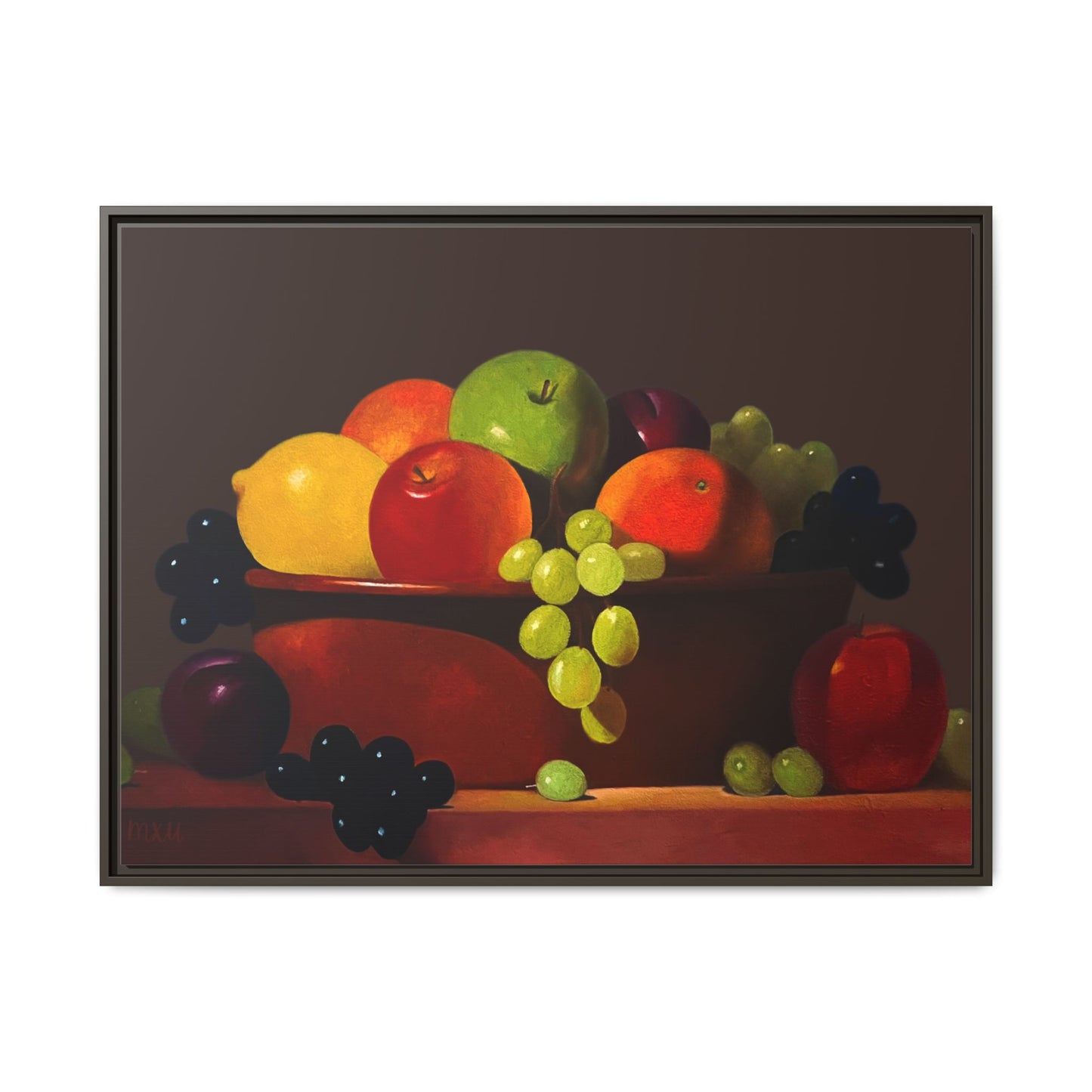 Fruit Basket PAINTING Matte Canvas, Framed (Multi-color)