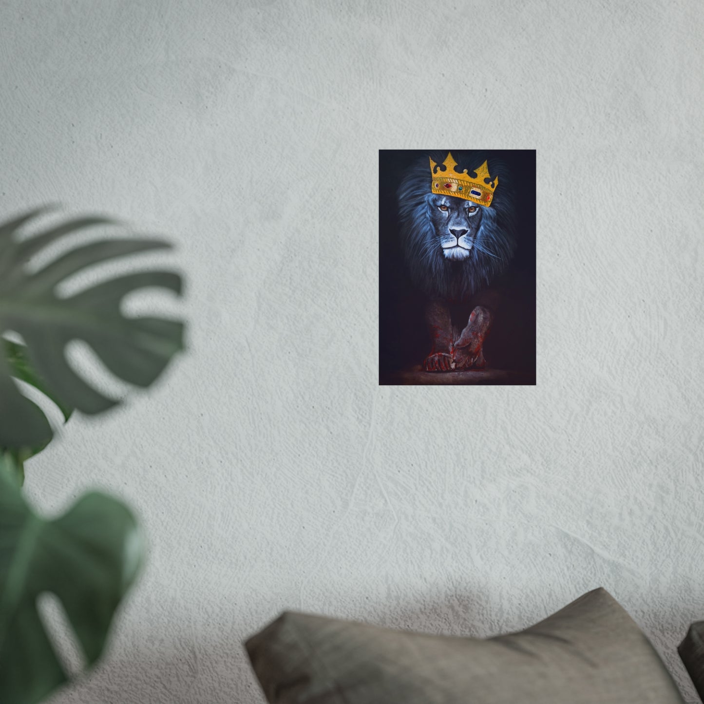 Regal Lion Art Print, Wall Decor, Animal Lovers Gift, Crowned Lion Poster, Bold Office Art, Unique Home Decor