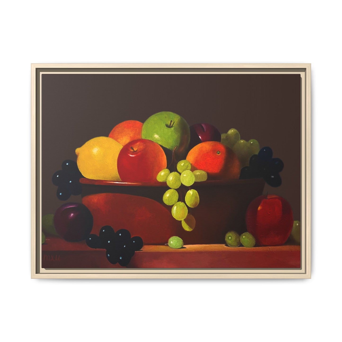 Fruit Basket PAINTING Matte Canvas, Framed (Multi-color)