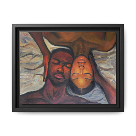 Emotional Oil Painting of Couple in Bed 2