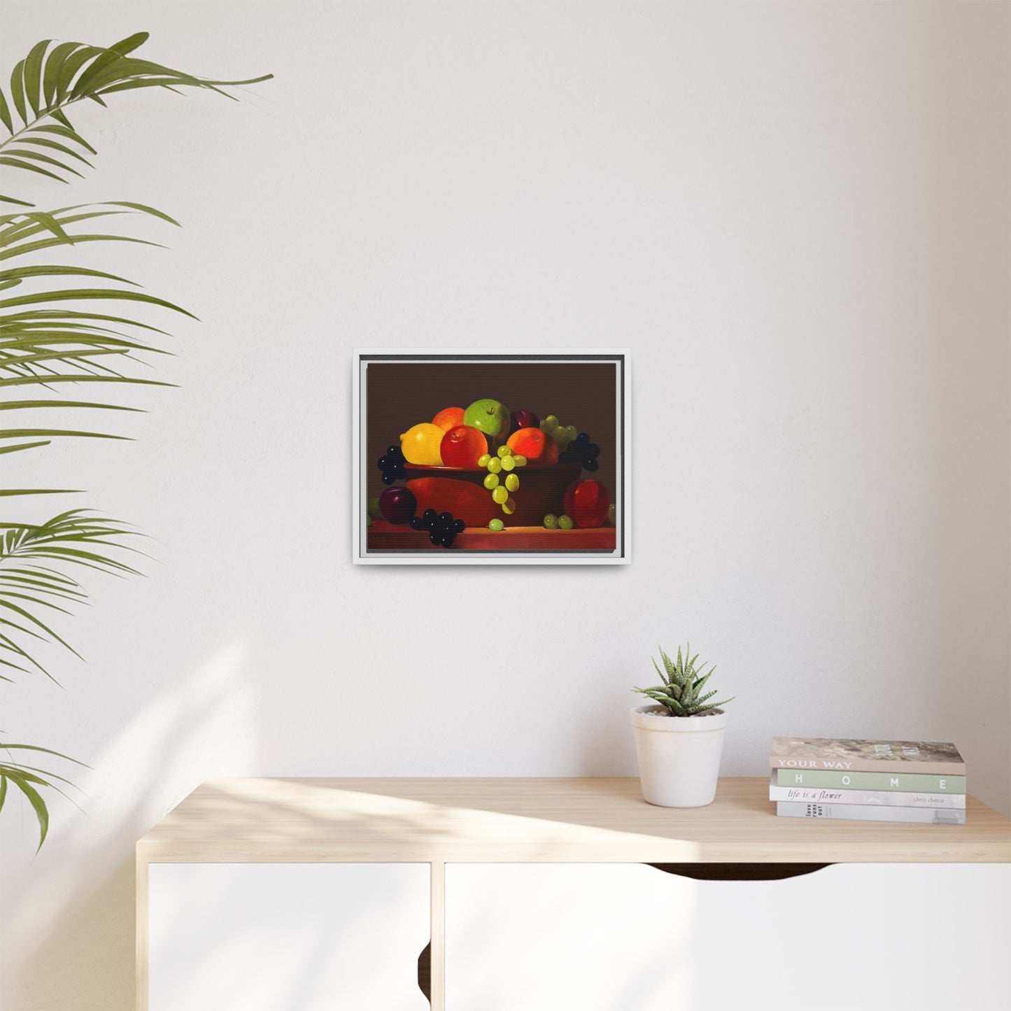 Fruit Basket PAINTING Matte Canvas, Framed (Multi-color)