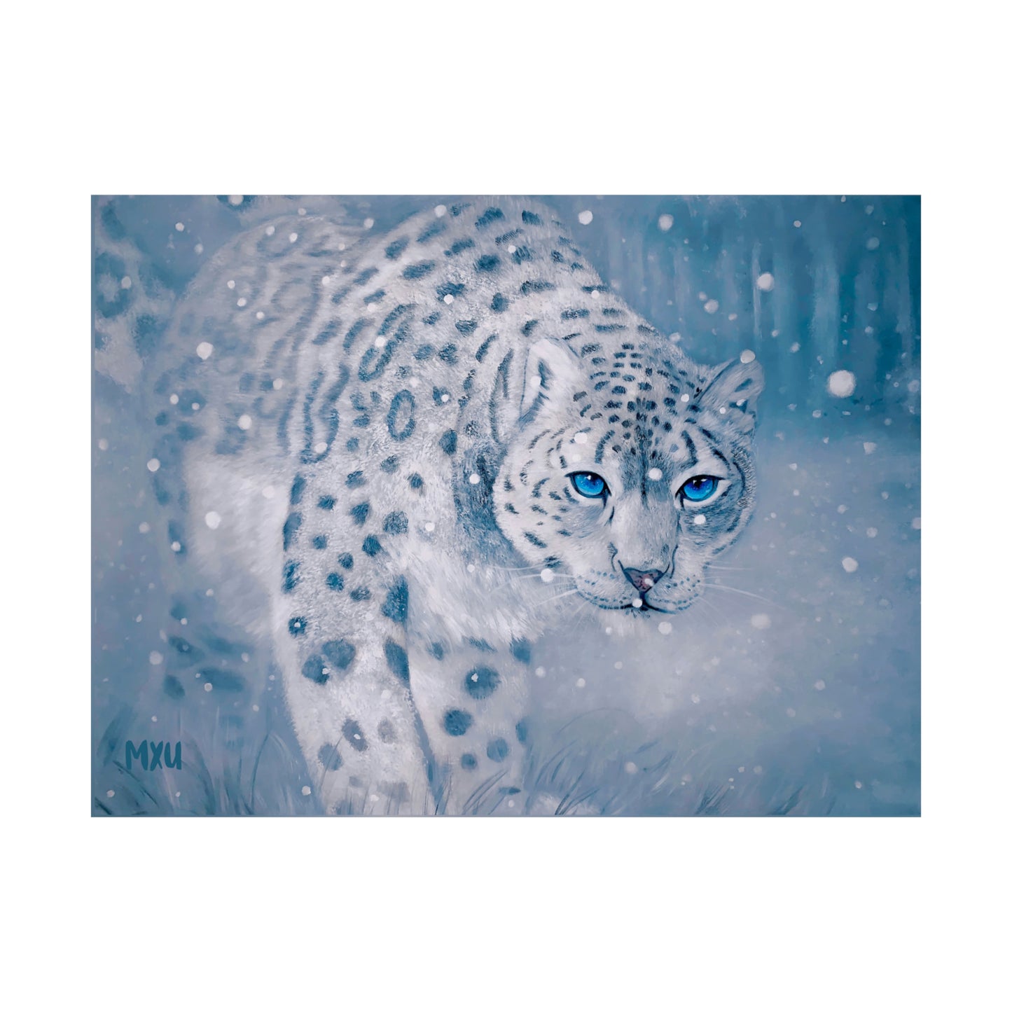 Snow Leopard Painting | Matte Horizontal Posters