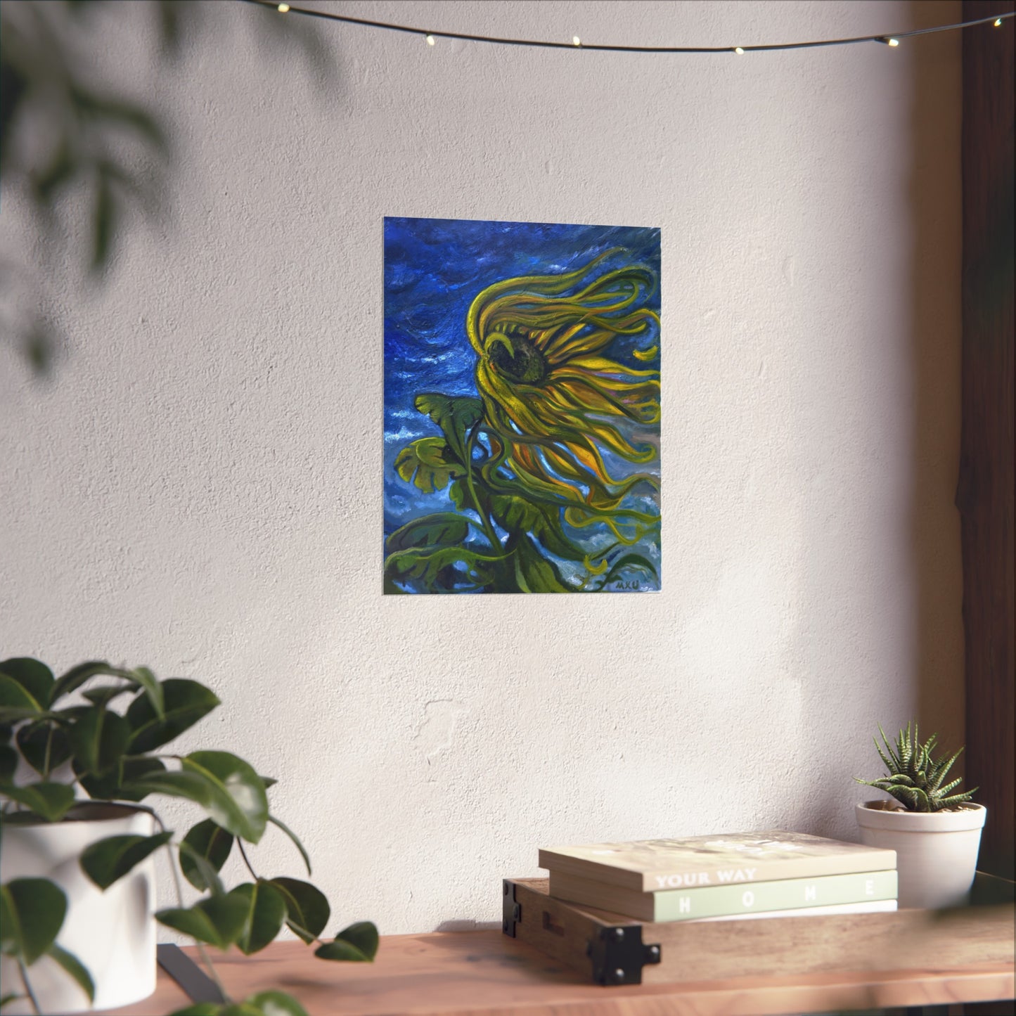 Vibrant Sunflower Fine Art Poster, Wall Decor, Flower Art Print, Home Decor, Kitchen Decor, Gift for Art Lovers