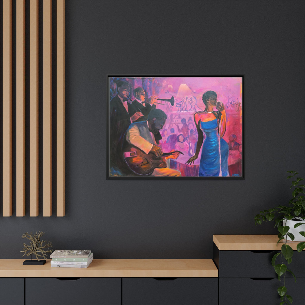 Fine Art Music Painting, Matte Canvas, Framed (Multi-color), Print