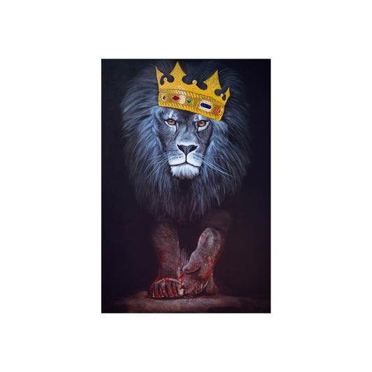Regal Lion Art Print, Wall Decor, Animal Lovers Gift, Crowned Lion Poster, Bold Office Art, Unique Home Decor