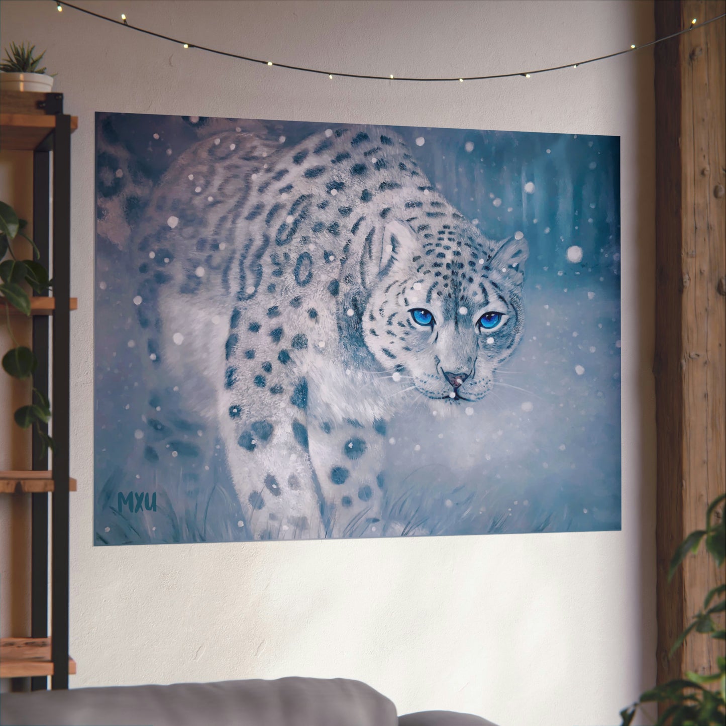 Snow Leopard Painting | Matte Horizontal Posters