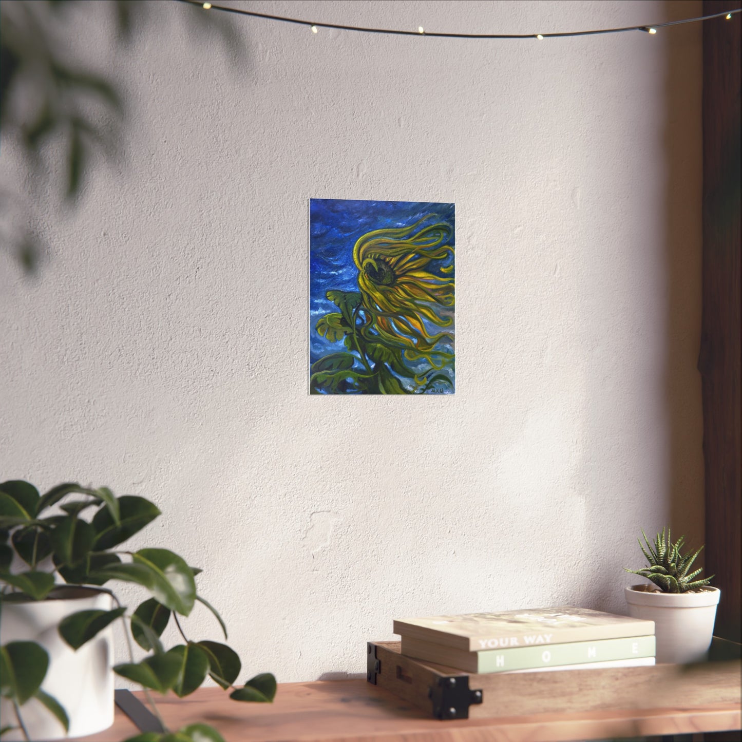 Vibrant Sunflower Fine Art Poster, Wall Decor, Flower Art Print, Home Decor, Kitchen Decor, Gift for Art Lovers