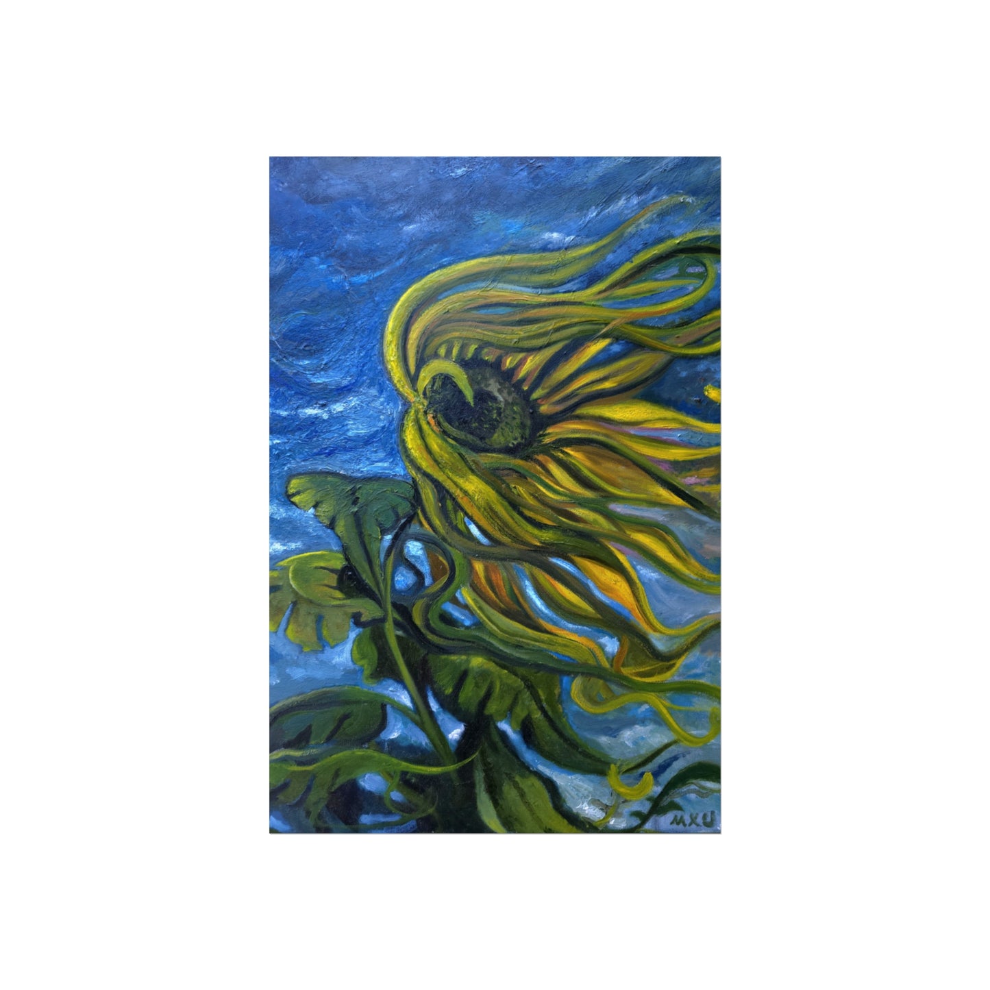 Vibrant Sunflower Fine Art Poster, Wall Decor, Flower Art Print, Home Decor, Kitchen Decor, Gift for Art Lovers
