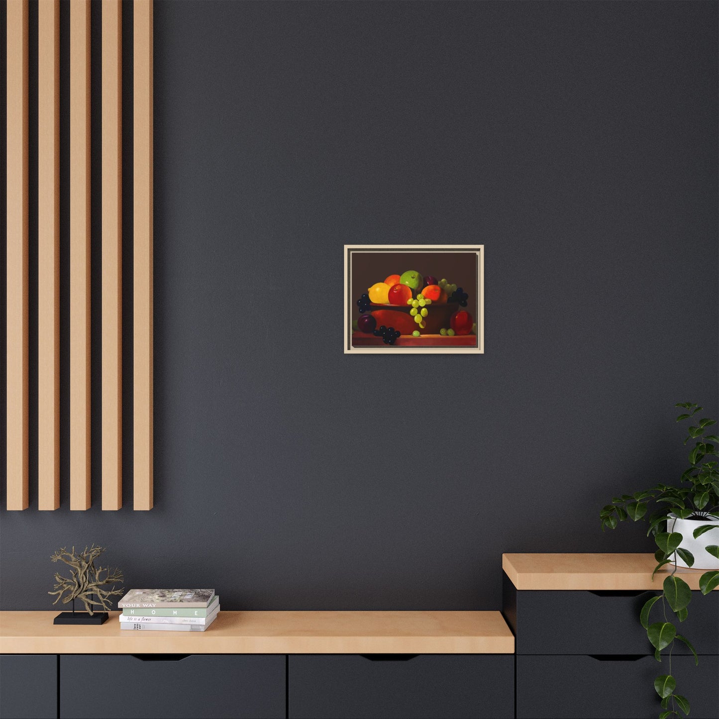 Fruit Basket PAINTING Matte Canvas, Framed (Multi-color)