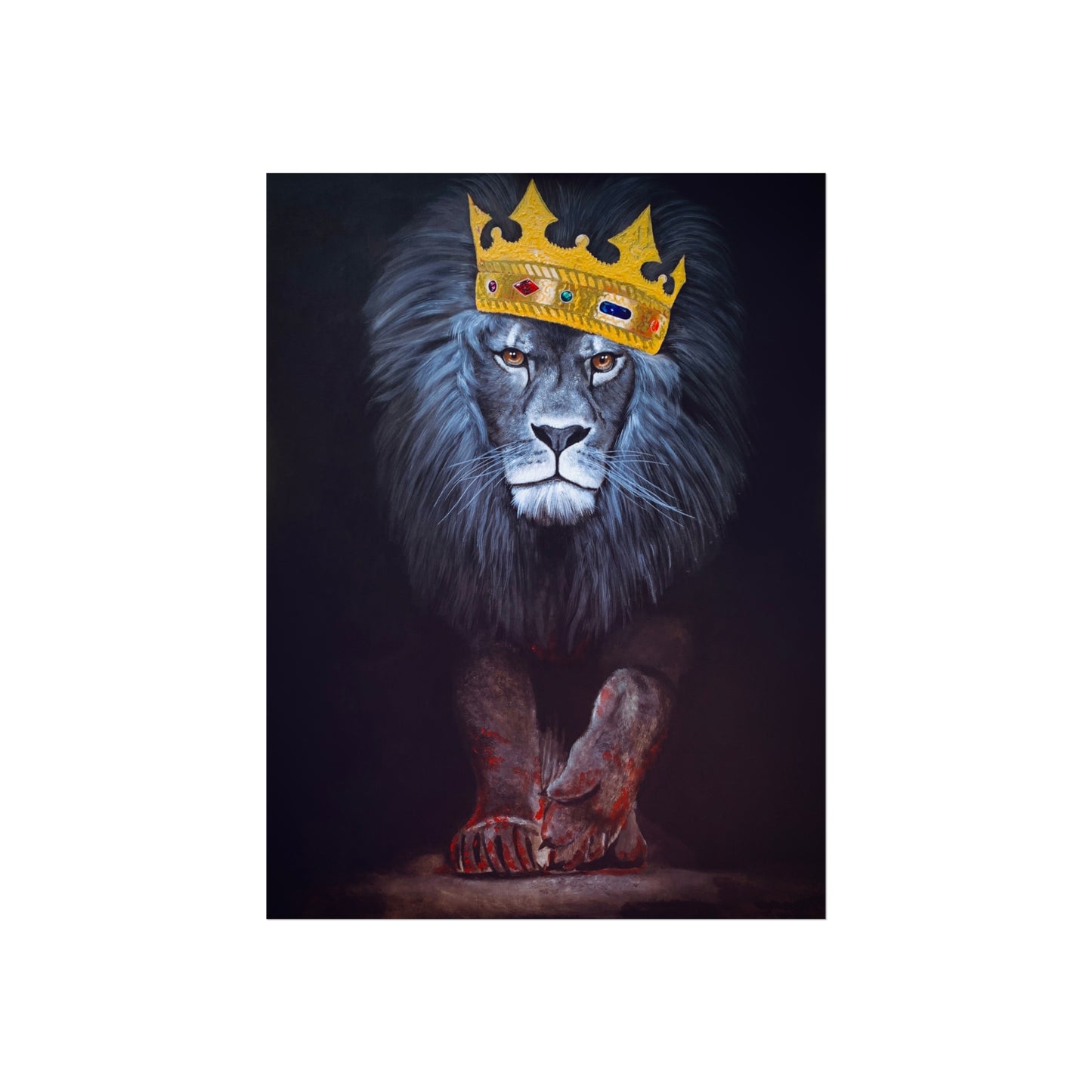 Regal Lion Art Print, Wall Decor, Animal Lovers Gift, Crowned Lion Poster, Bold Office Art, Unique Home Decor