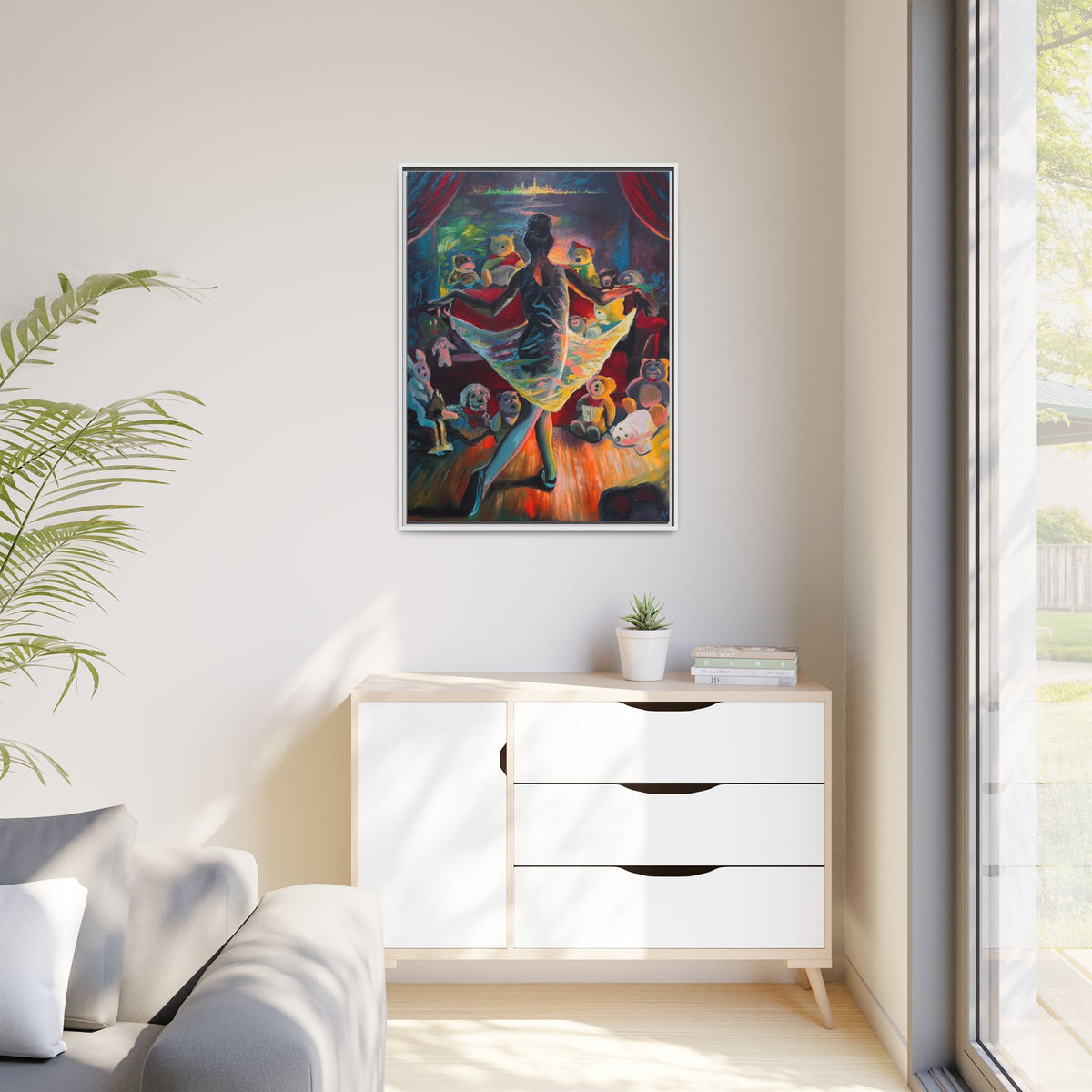 Ballerina Painting, Matte Canvas, Framed (Multi-color)