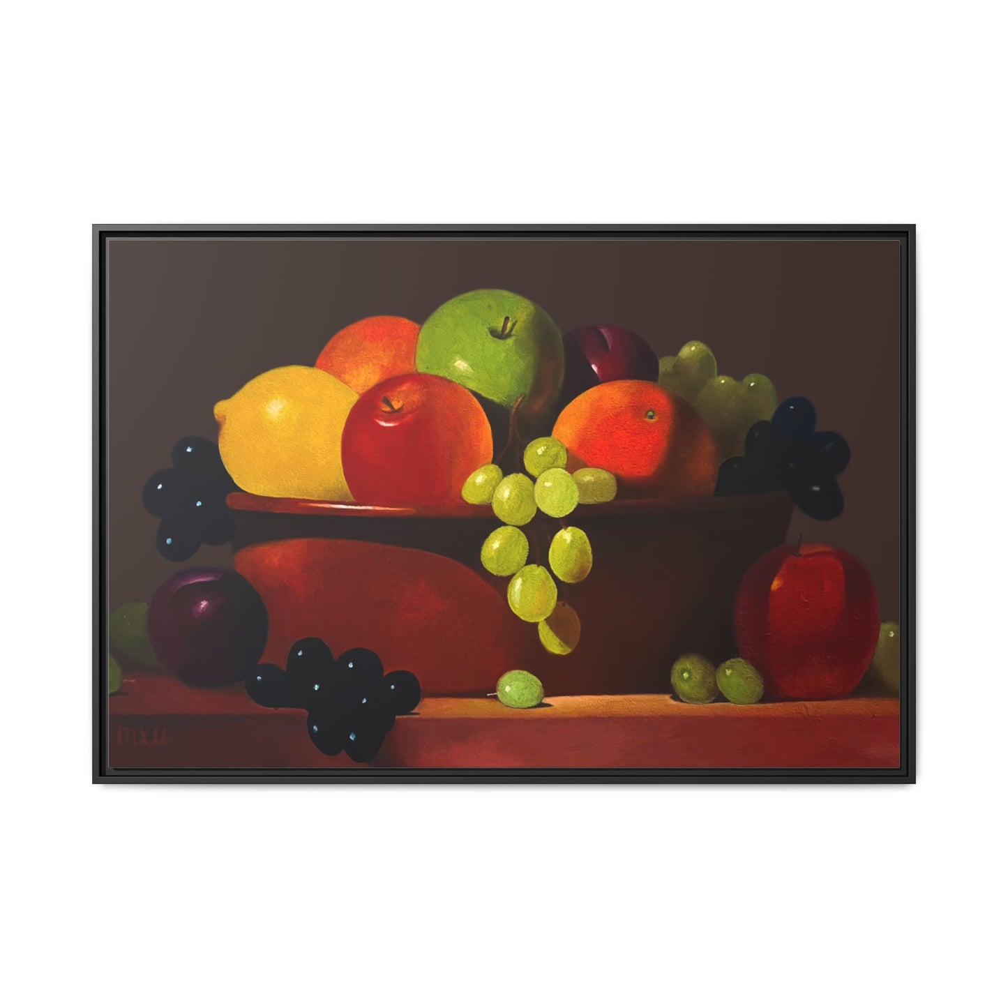 Fruit Basket PAINTING Matte Canvas, Framed (Multi-color)