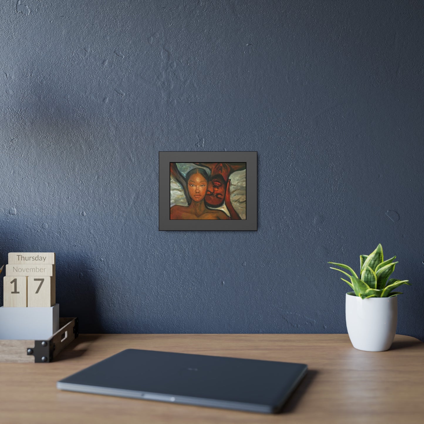 Framed Wall Art, Black Couple Portrait, Home Decor, Unique Gift, Modern Art, Relationship Celebration