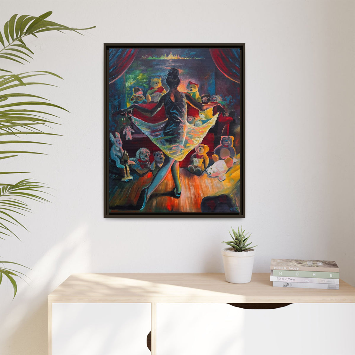 Ballerina Painting, Matte Canvas, Framed (Multi-color)