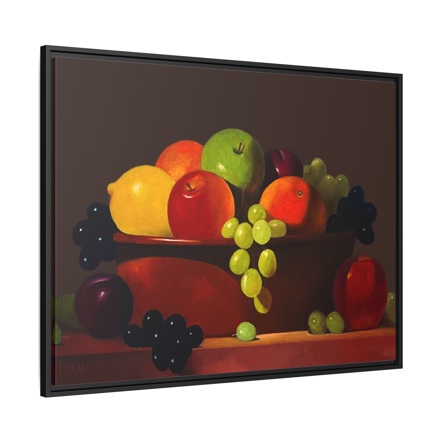 Fruit Basket PAINTING Matte Canvas, Framed (Multi-color)