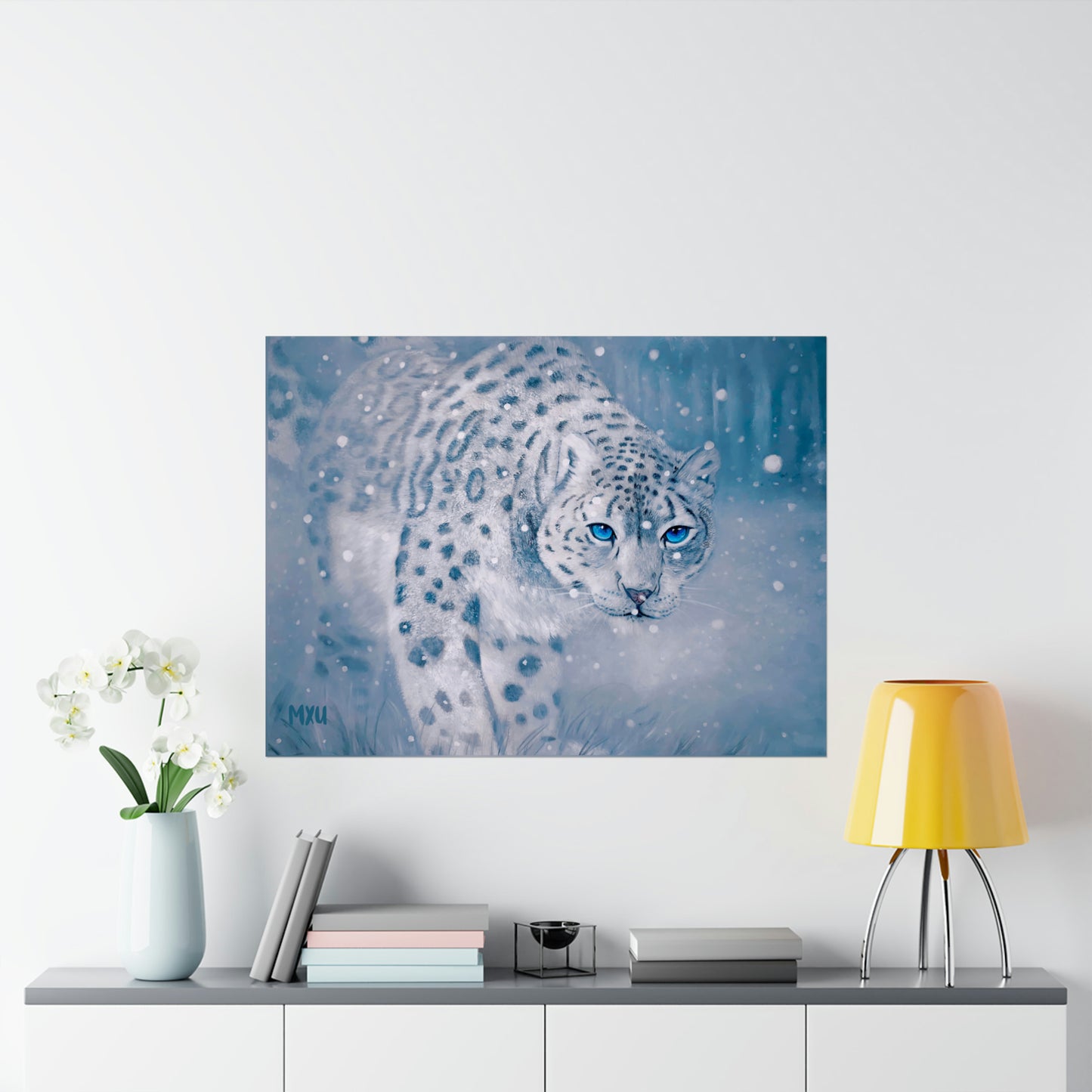 Snow Leopard Painting | Matte Horizontal Posters