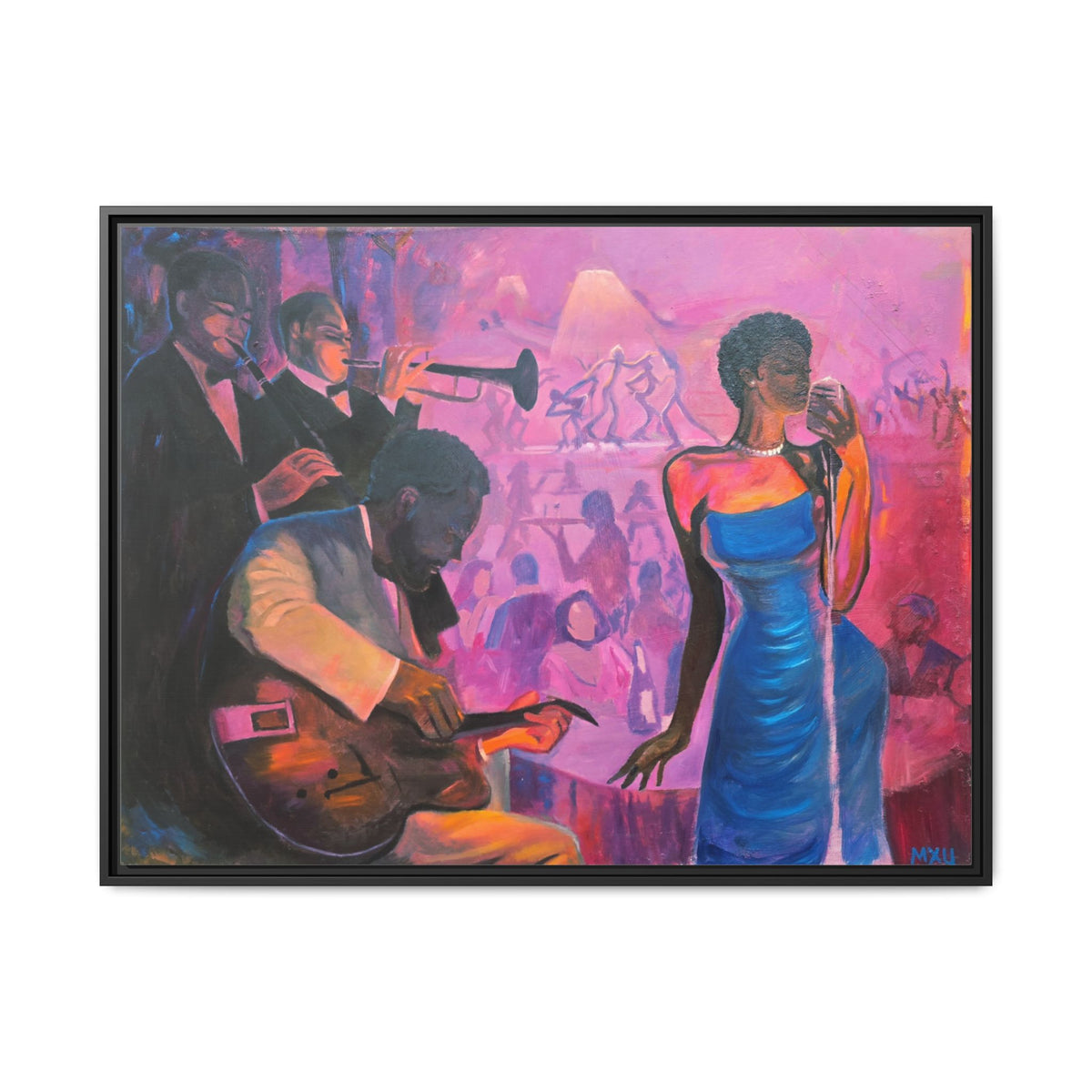 Fine Art Music Painting, Matte Canvas, Framed (Multi-color), Print