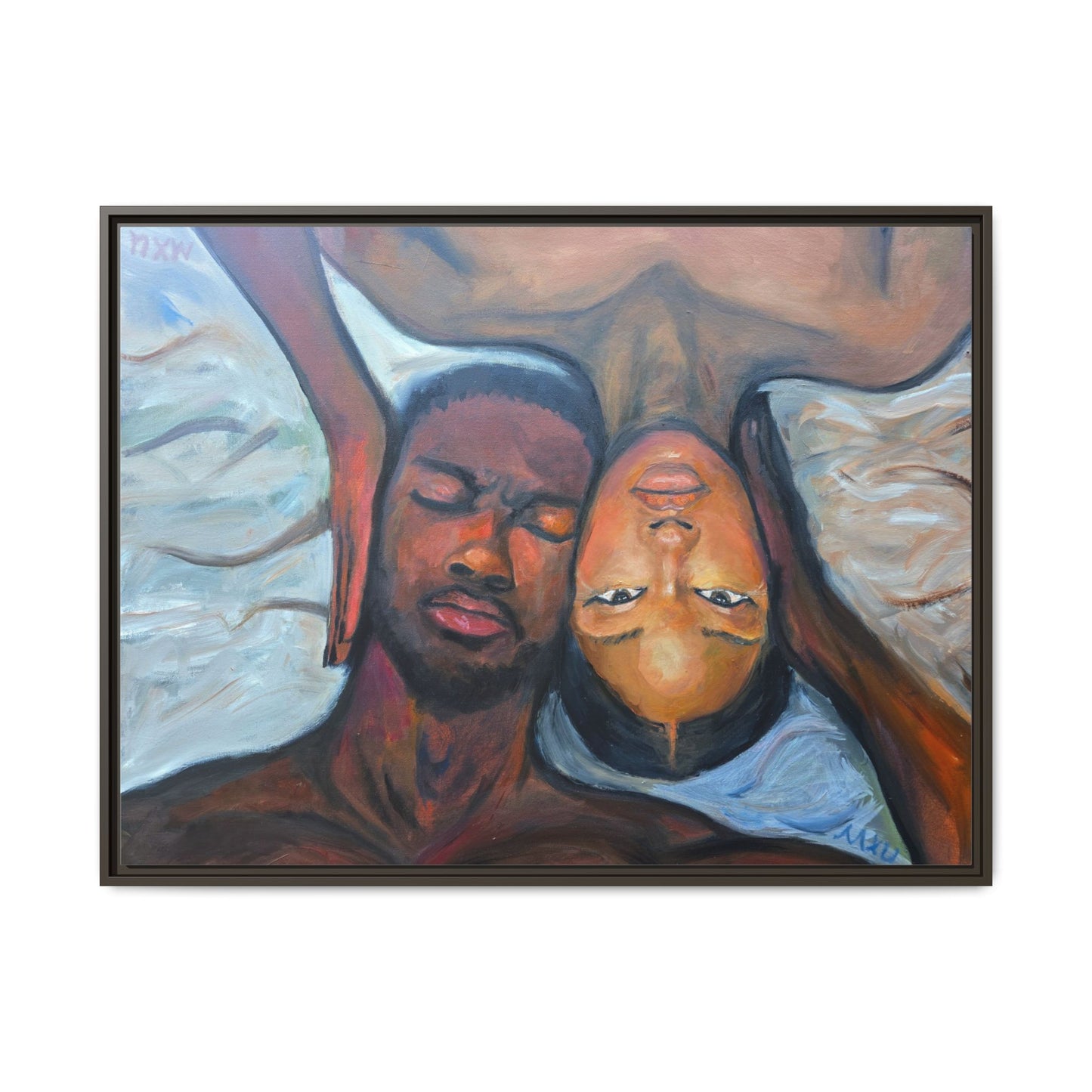 Framed Wall Art Print, Couples Art, Modern Home Decor, Romantic Artwork, Gift for Her, Bedroom Wall Decor
