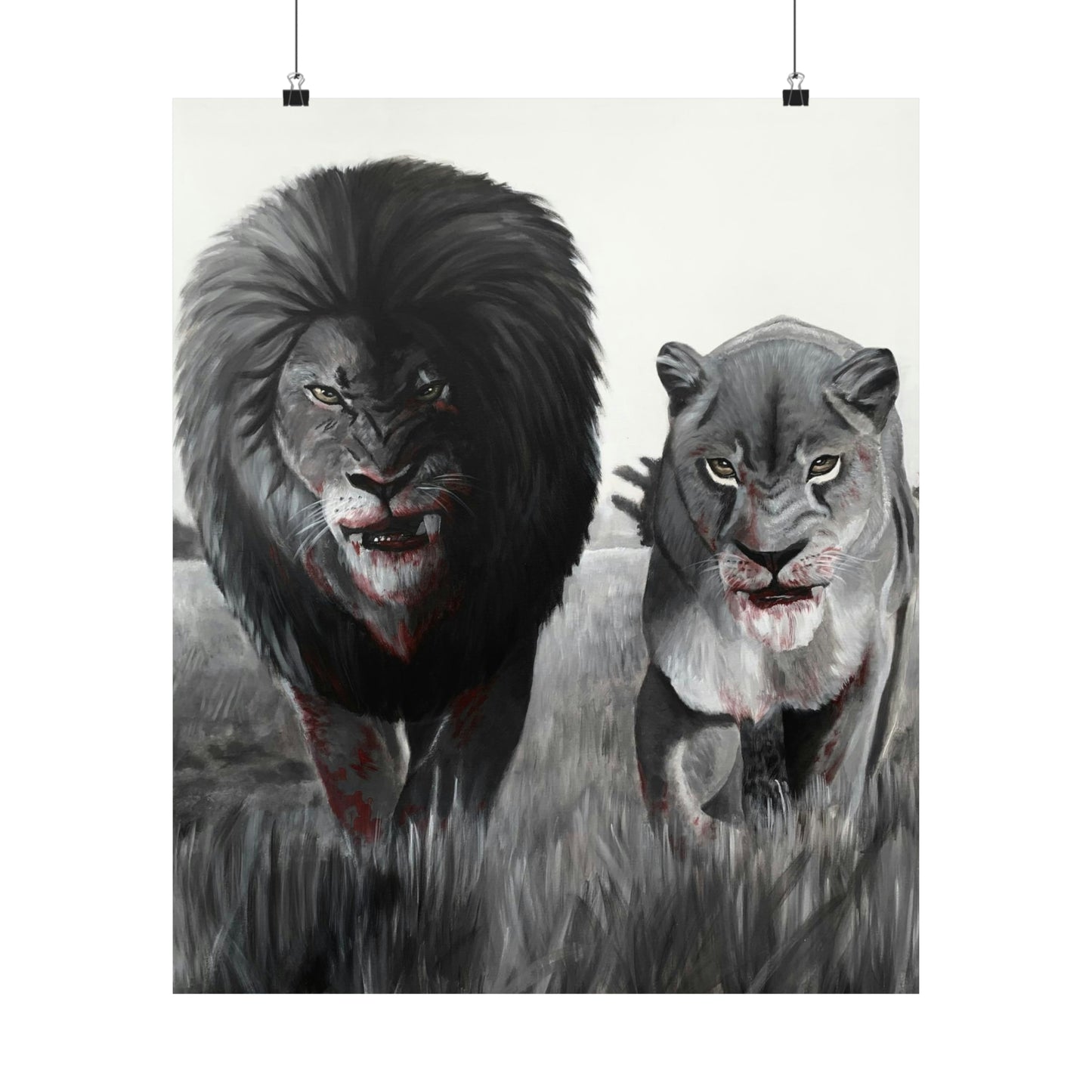 King and Queen lions Matte Vertical Posters