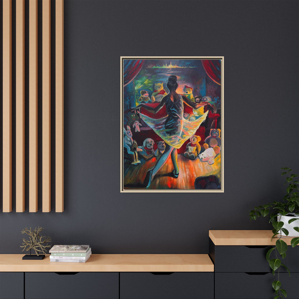 Ballerina Painting, Matte Canvas, Framed (Multi-color)