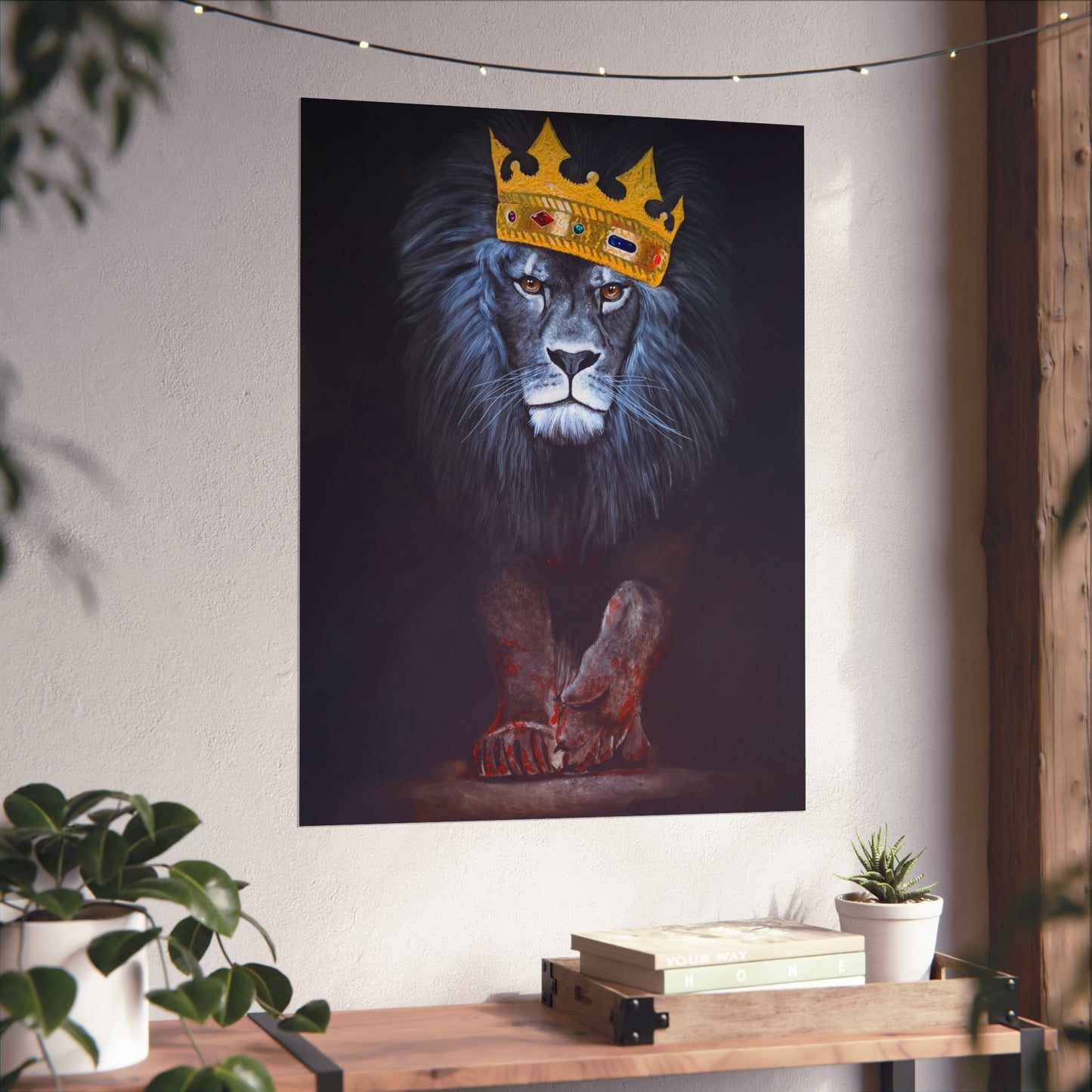 Regal Lion Art Print, Wall Decor, Animal Lovers Gift, Crowned Lion Poster, Bold Office Art, Unique Home Decor