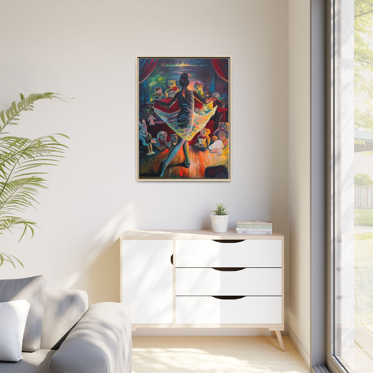 Ballerina Painting, Matte Canvas, Framed (Multi-color)