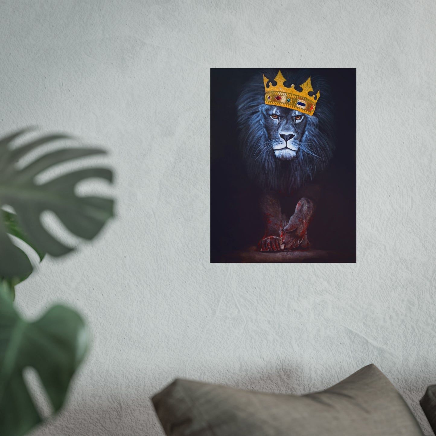 Regal Lion Art Print, Wall Decor, Animal Lovers Gift, Crowned Lion Poster, Bold Office Art, Unique Home Decor
