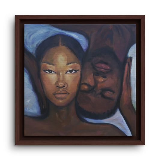 Framed Canvas Wall Art – Black Love Portrait