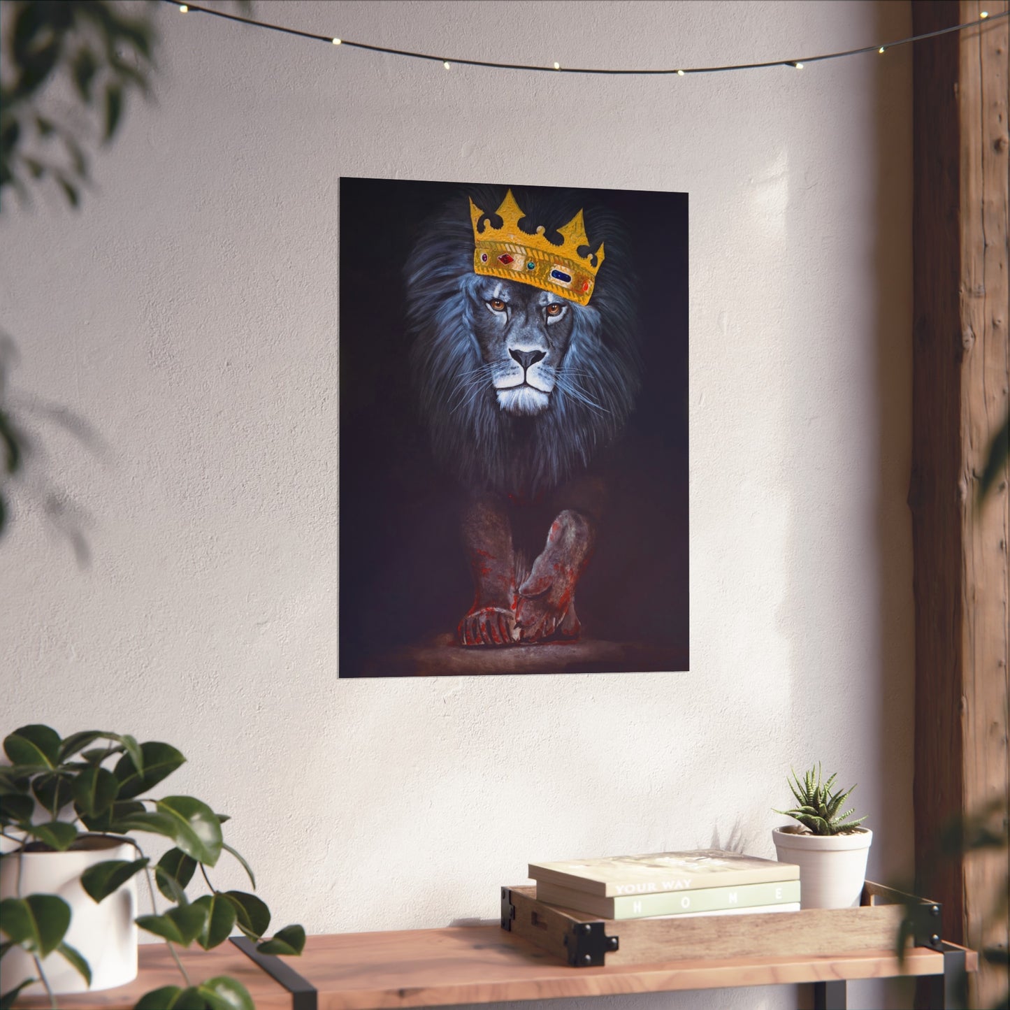 Regal Lion Art Print, Wall Decor, Animal Lovers Gift, Crowned Lion Poster, Bold Office Art, Unique Home Decor
